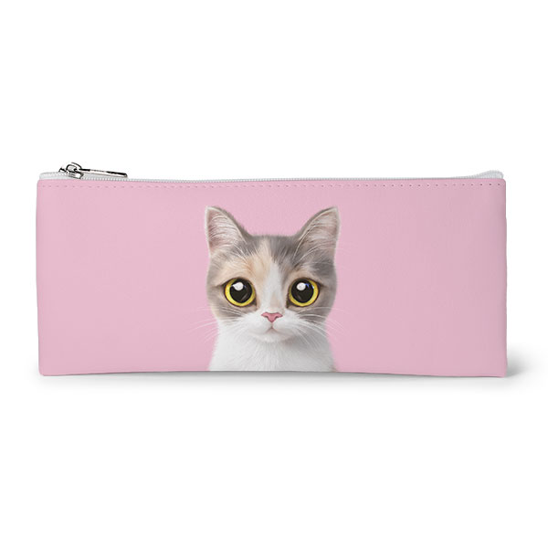 Merry Leather Flat Pencilcase
