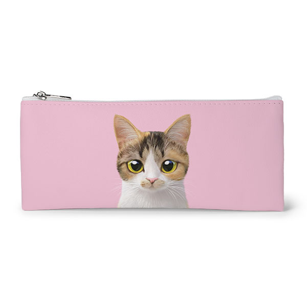 Mingky Leather Flat Pencilcase