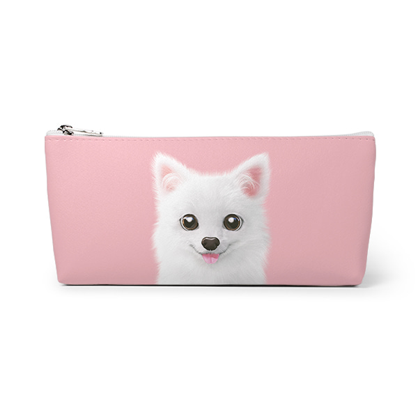 Dubu the Spitz Leather Triangle Pencilcase