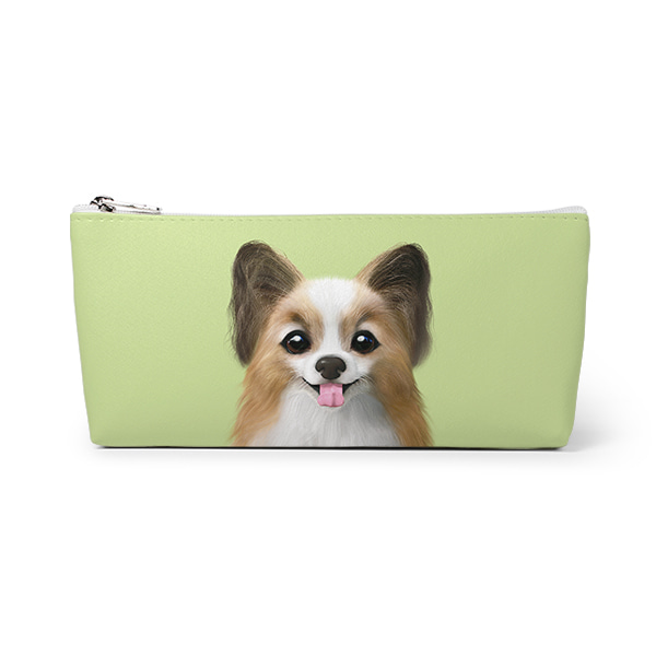 Jerry the Papillon Leather Triangle Pencilcase