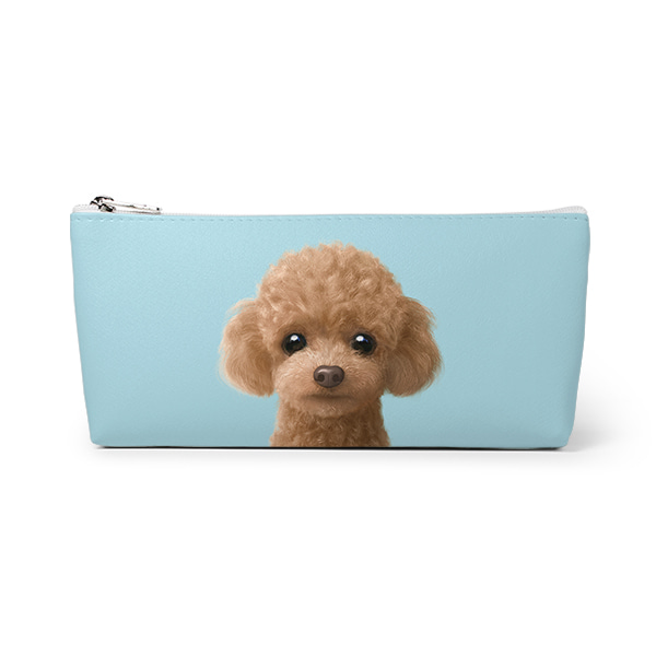 Ruffy the Poodle Leather Triangle Pencilcase