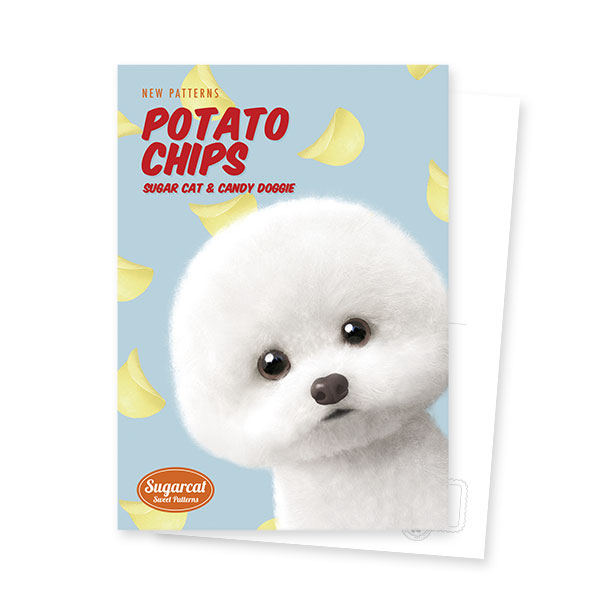Dongle the Bichon&#039;s Potato Chips New Patterns Postcard