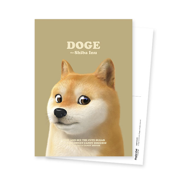 Doge the Shiba Inu (GOLD ver.) Retro Postcard