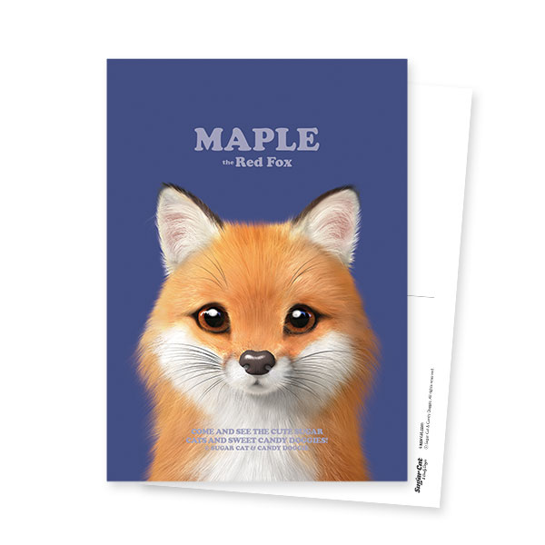 Maple the Red Fox Retro Postcard