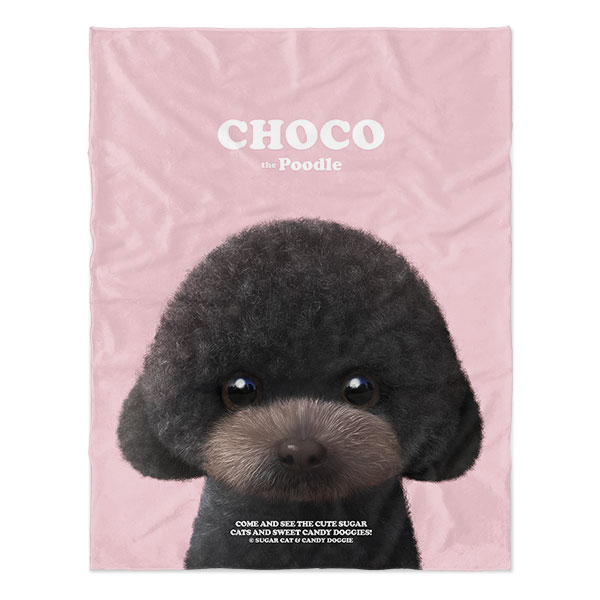 Choco the Black Poodle Retro Soft Blanket