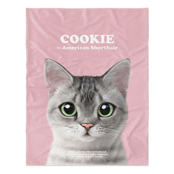 Cookie the American Shorthair Retro Soft Blanket