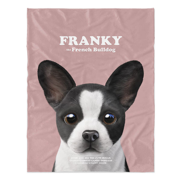 Franky the French Bulldog Retro Soft Blanket