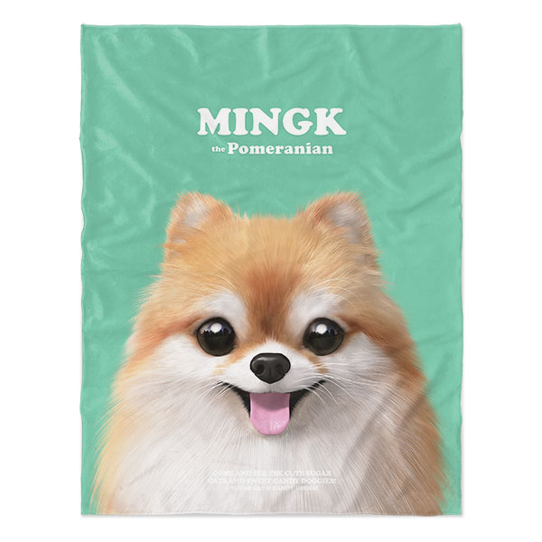 Mingk the Pomeranian Retro Soft Blanket