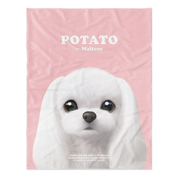 Potato the Maltese Retro Soft Blanket