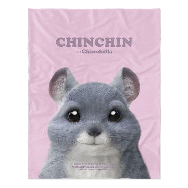 Chinchin the Chinchilla Retro Soft Blanket