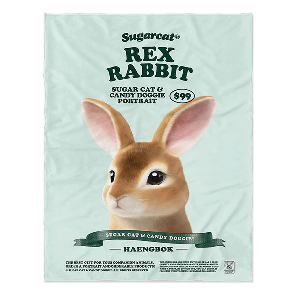 Haengbok the Rex Rabbit New Retro Soft Blanket