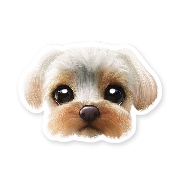 Sarang the Yorkshire Terrier Face Deco Sticker