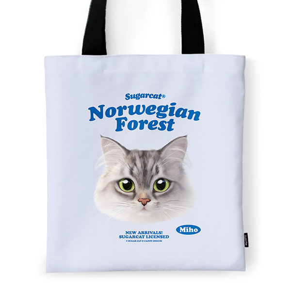 Miho the Norwegian Forest TypeFace Tote Bag