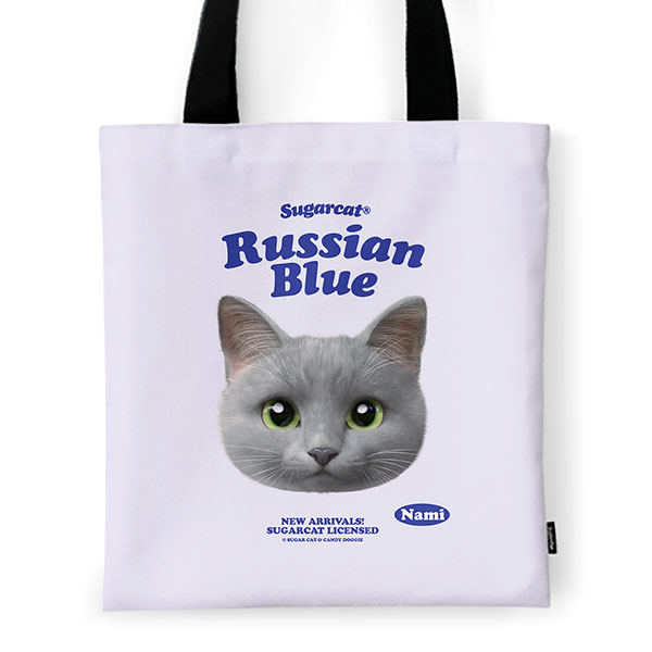 Nami the Russian Blue TypeFace Tote Bag