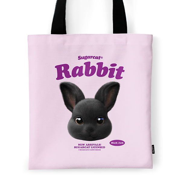 Black Jack the Rabbit TypeFace Tote Bag