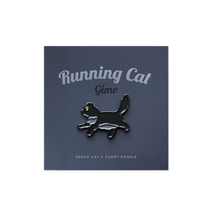 Running Cat Gimo Metal Badge