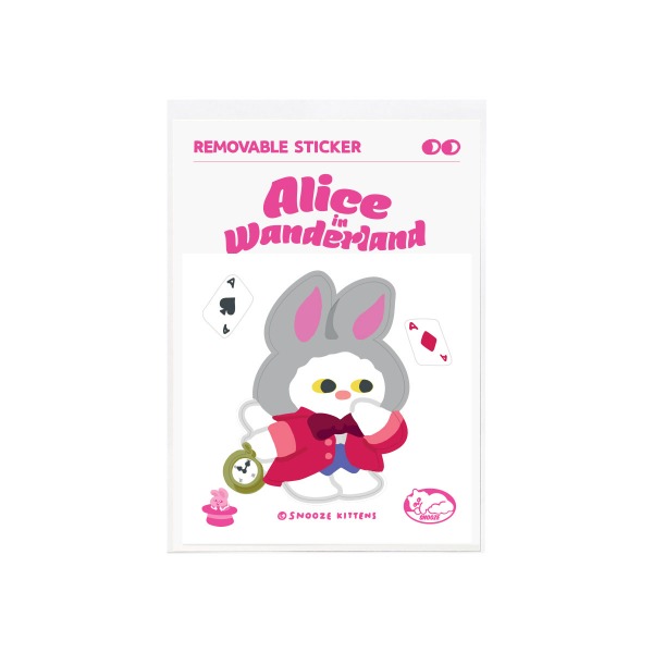 Snooze Kittens® Alice in Wonderland Clock Rabbit Removable Sticker