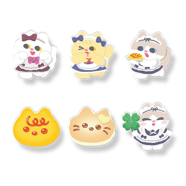 Snooze Kittens® Maid Cafe Acrylic Tok 6 types