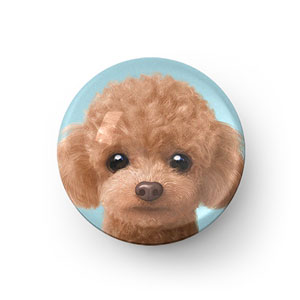 Ruffy the Poodle Acrylic Dome Tok