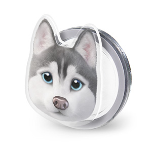 Howl the Siberian Husky Face Acrylic Magnet Tok (for MagSafe)