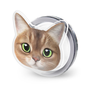 Nene the Abyssinian Face Acrylic Magnet Tok (for MagSafe)