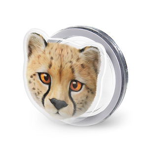 Samantha the Cheetah Face Acrylic Magnet Tok (for MagSafe)