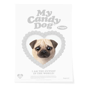 Puggie the Pug Dog MyHeart Art Poster