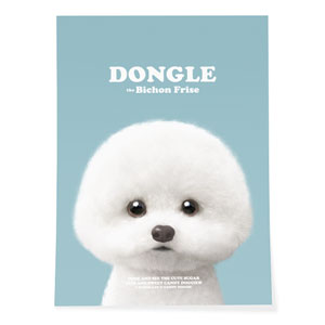 Dongle the Bichon Retro Art Poster