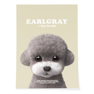 Earlgray the Poodle Retro Art Poster