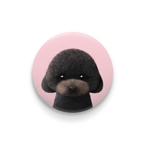 Choco the Black Poodle Pin/Magnet Button