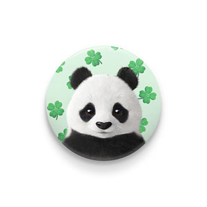 Panda’s Lucky Clover Pin/Magnet Button