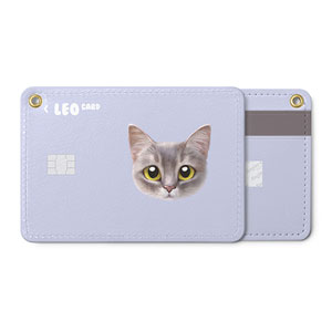 Leo the Abyssinian Blue Cat Face Card Holder