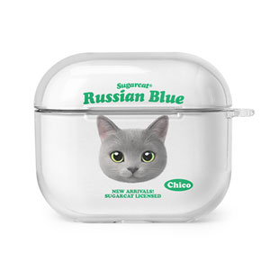 Chico the Russian Blue TypeFace AirPods 3 Clear Hard Case
