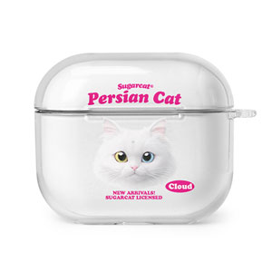 Cloud the Persian Cat TypeFace AirPods 3 Clear Hard Case