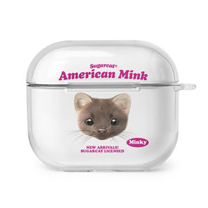 Minky the American Mink TypeFace AirPods 3 Clear Hard Case