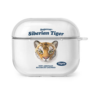 Tigris the Siberian Tiger TypeFace AirPods 3 Clear Hard Case