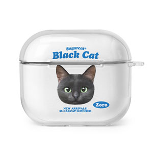 Zoro the Black Cat TypeFace AirPods 3 Clear Hard Case