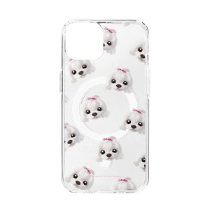 Iryn Face Patterns Clear Gelhard Case (for MagSafe)