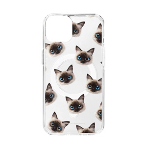Yamoo Face Patterns Clear Gelhard Case (for MagSafe)