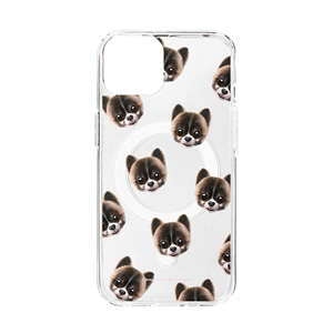 Zzosik Face Patterns Clear Gelhard Case (for MagSafe)