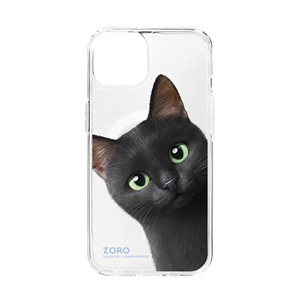 Zoro the Black Cat Peekaboo Clear Gelhard Case (for MagSafe)