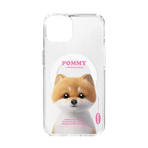 Pommy the Pomeranian Retro Clear Gelhard Case (for MagSafe)