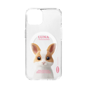 Luna the Dutch Rabbit Retro Clear Gelhard Case (for MagSafe)