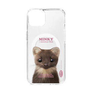 Minky the American Mink Retro Clear Gelhard Case (for MagSafe)