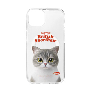 Moon the British Cat Type Clear Gelhard Case (for MagSafe)