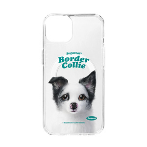 Porori the Border Collie Type Clear Gelhard Case (for MagSafe)