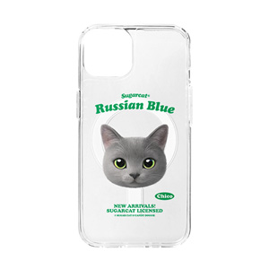Chico the Russian Blue TypeFace Clear Gelhard Case (for MagSafe)