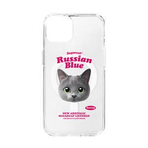 Sarang the Russian Blue TypeFace Clear Gelhard Case (for MagSafe)