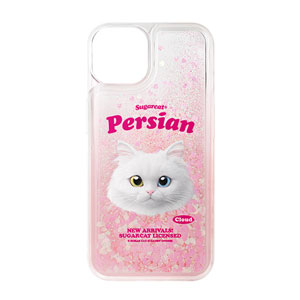 Cloud the Persian Cat TypeFace Aqua Glitter Case