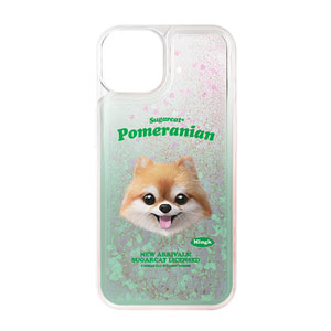 Mingk the Pomeranian TypeFace Aqua Glitter Case